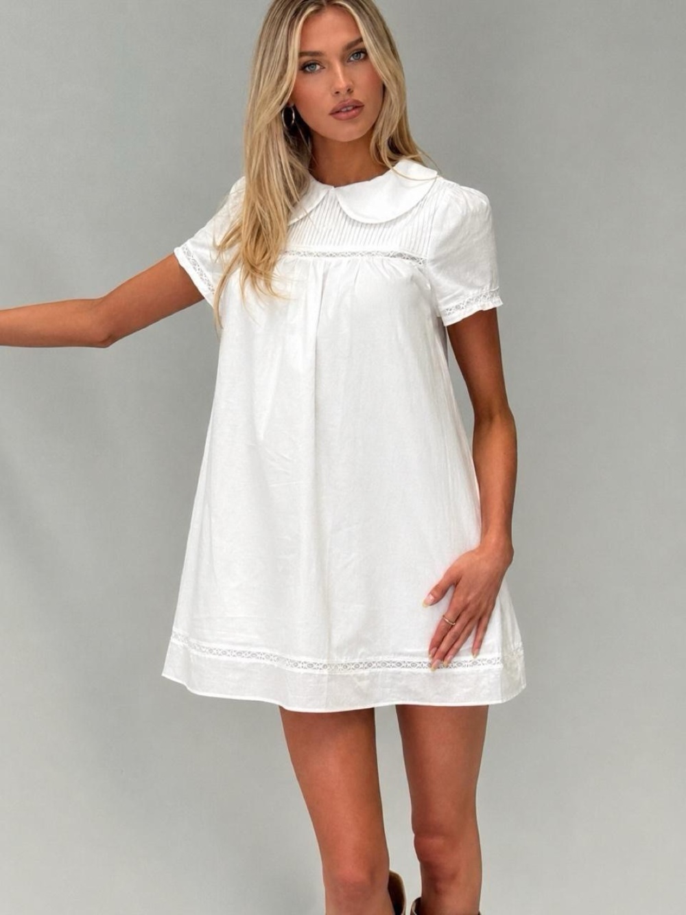 Princess Polly White Peterpan Collar Mini Dress